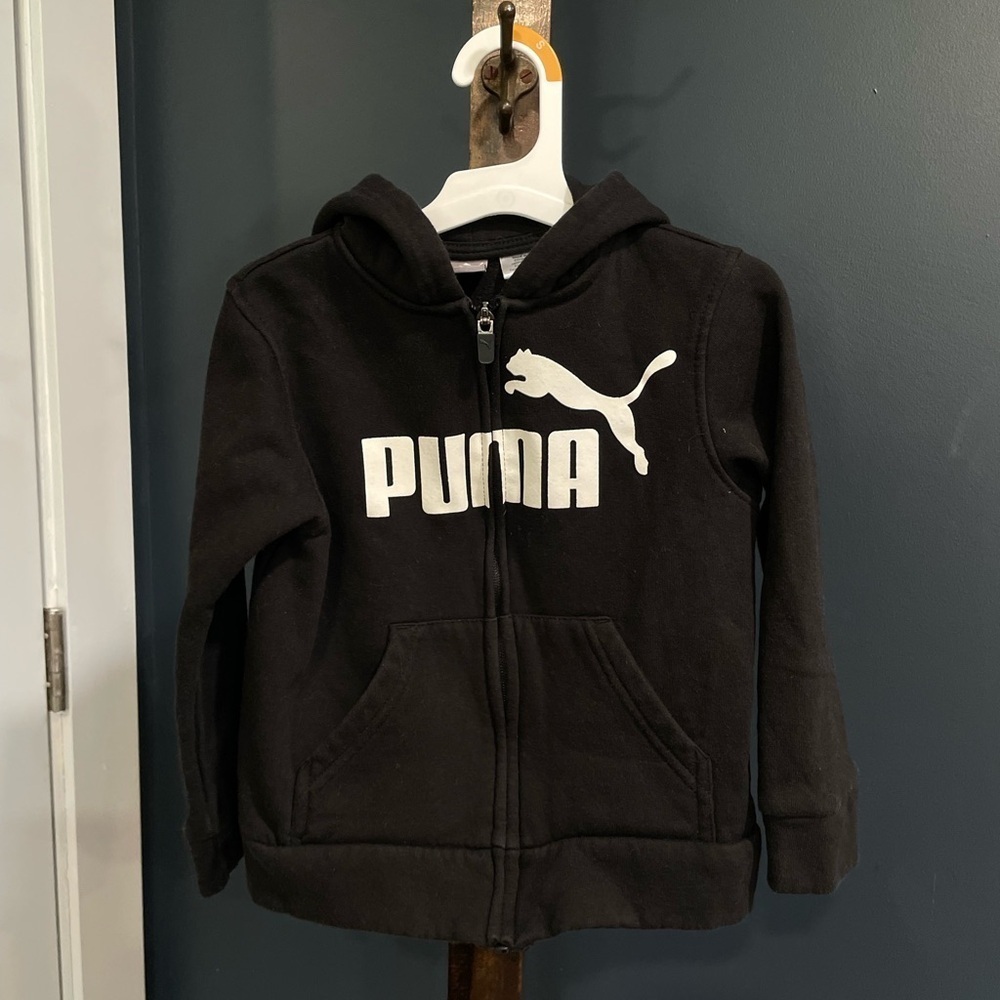 Puma Kids Black Zip-Up Hoodie